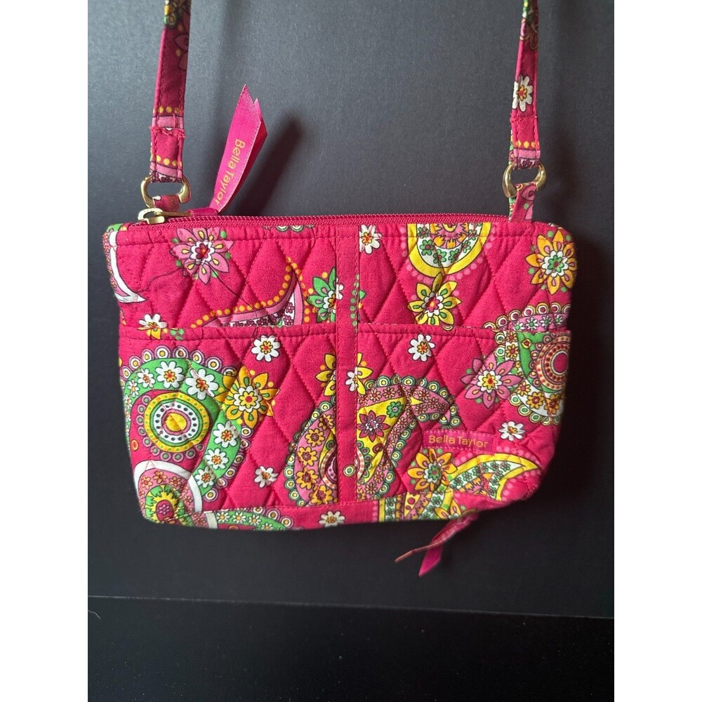 Bella Taylor Quilted Crossbody Bag Pink Paisley Floral